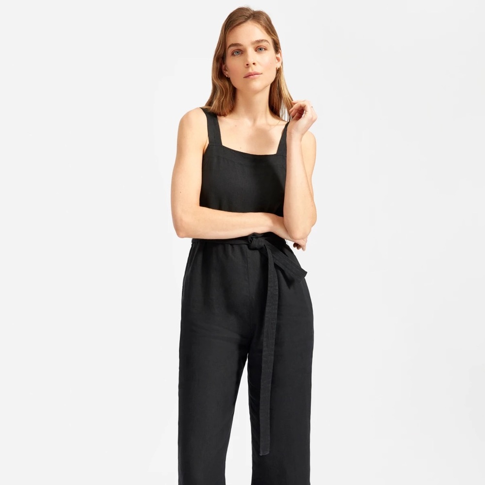 Everlane Linen Square-Neck Jumpsuit size 4